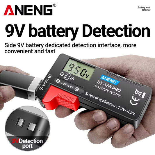 BT - 168 PRO Digital Lithium Battery Capacity Tester Checkered Load Analyzer Display Check AAA AA Button Cell Universal Test - Avero