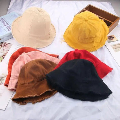 C63C Outdoor Sunscreen Fisherman for Kids Baby Tassels Wide Brim Beach Bucket Hat - Avero