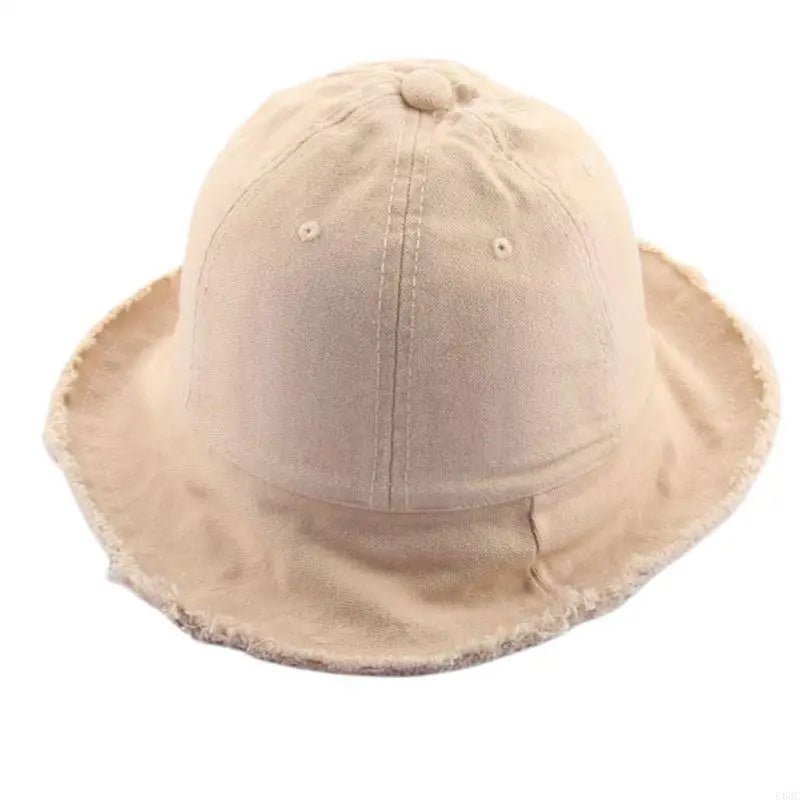 C63C Outdoor Sunscreen Fisherman for Kids Baby Tassels Wide Brim Beach Bucket Hat - Avero
