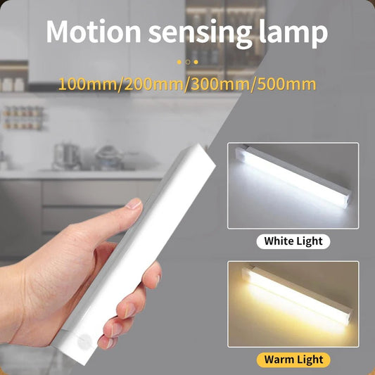 Cabinet Light USB Rechargeable Motion Sensor LED Bar Light Induction Night Light Portable Kitchen Bedside Wardrobe Closet Aisle - Avero
