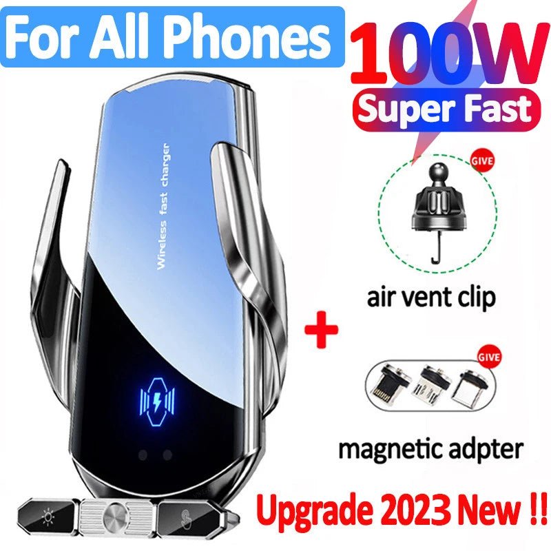 Car Magnetic Cell Phone Holder wireless charger Mobile Phone Stand in Car GPS Support 360° Rotatable Mount For iPhone 14 Xiaomi - Avero