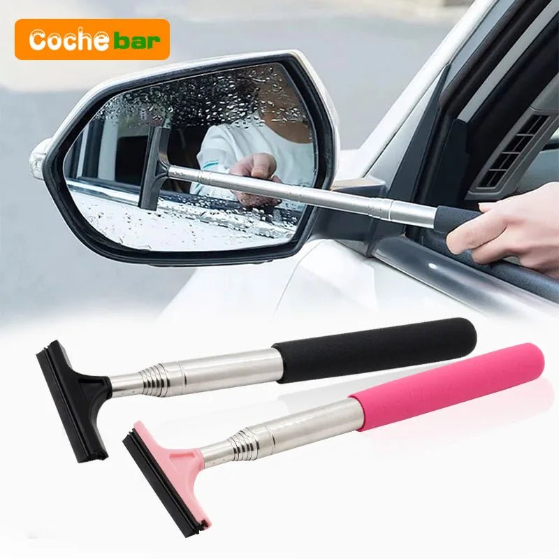 Car Rearview Mirror Wiper Cleaning Tool Auto Glass Mist Cleaner Scraper Car Accessories Handle Telescopic Window Cleaning Brush - Avero