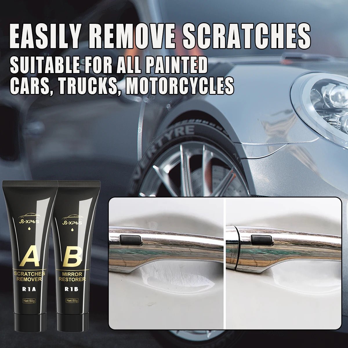 Car Scratch Remover Paint Care Tools Auto Remover Scratches Repair Polishing Auto Body Grinding Compound Anti Scratch Wax R1 - Avero