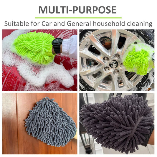 Car Wash Gloves Chenille Glove Plush Rags Thickened double - sided Car Supplies Cleaning Tools Auto Acessories Car Detailing - Avero