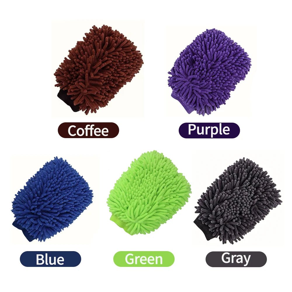 Car Wash Gloves Chenille Glove Plush Rags Thickened double - sided Car Supplies Cleaning Tools Auto Acessories Car Detailing - Avero