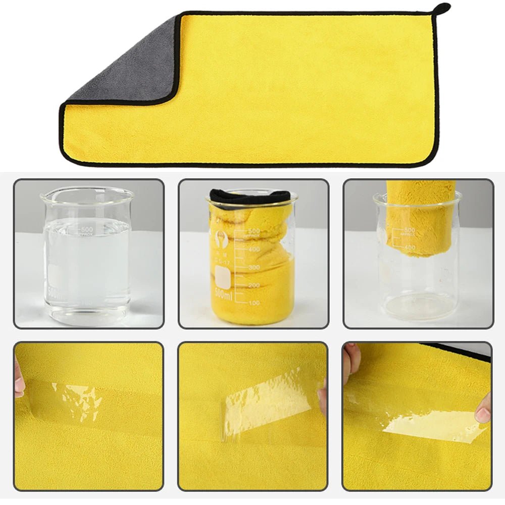 Car Wash Towel Microfiber High Water Absorption Cleaning Towels Thickened Soft Car Washing Drying Cloth Car Care Cloth Detailing - Avero
