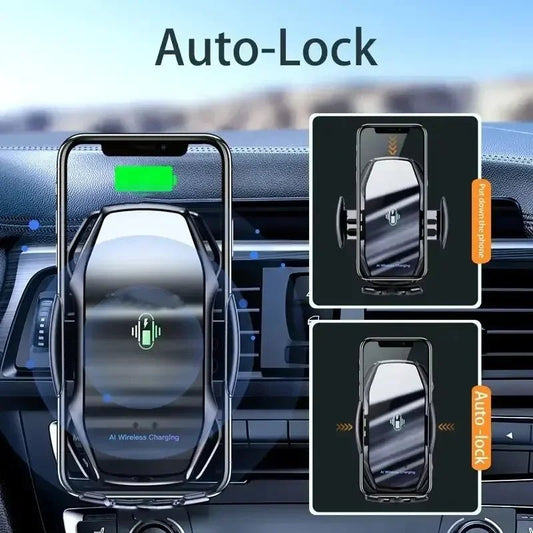 Car Wireless Charger Auto Car Phone Holder Mount 15W Fast Car Wireless Charging Stand for iPhone 15 14 13 Samsung S23 S22 Xiaomi - Avero