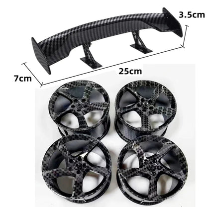 Carbon Fiber Accessories Tail Wheel Hub 23799 80279 Tyre 37383 73398 68577 MOC Compatible Lego Car Building Block Bricks - Avero