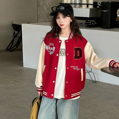 Casual Girl's Spring Autumn Jacket Children Fashionable Baseball Uniform Top for 5 6 7 8 9 10 11 12 13 14 Years Kids Spoty Coat - Avero