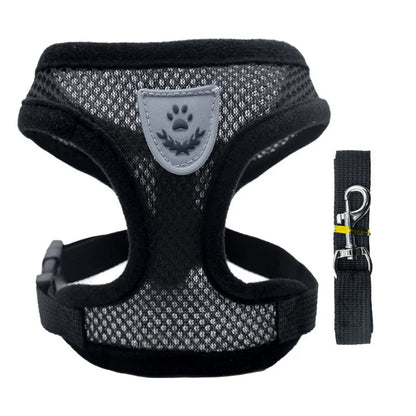 Cat Harness Vest Walking Lead Leash For Puppy dog Collar Polyester Adjustable Mesh Dog Harness For Small Medium Pet Accessories - Avero