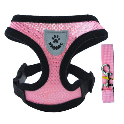 Cat Harness Vest Walking Lead Leash For Puppy dog Collar Polyester Adjustable Mesh Dog Harness For Small Medium Pet Accessories - Avero