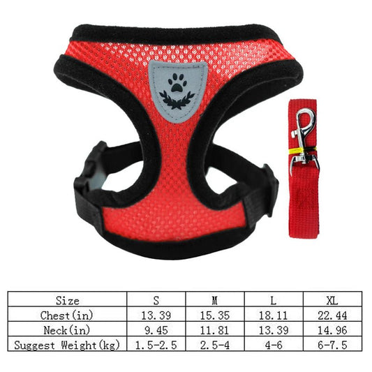 Cat Harness Vest Walking Lead Leash For Puppy dog Collar Polyester Adjustable Mesh Dog Harness For Small Medium Pet Accessories - Avero