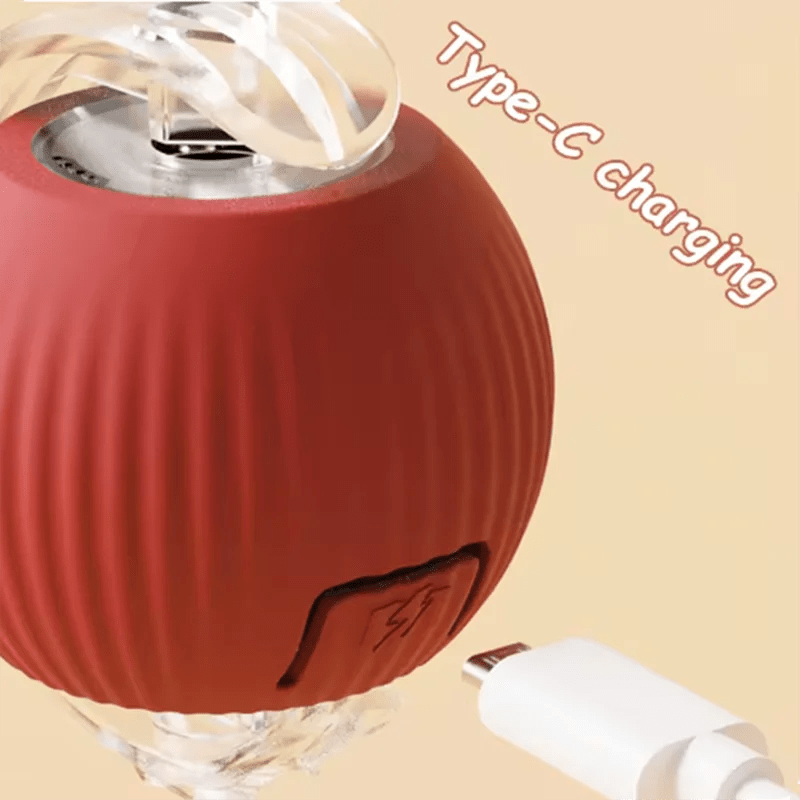 Cat Interactive ball Toy, Automatic Rolling Ball with Tail, Rechargeable Smart Pet Interactive Toy, Intelligent toy for Cat - Avero