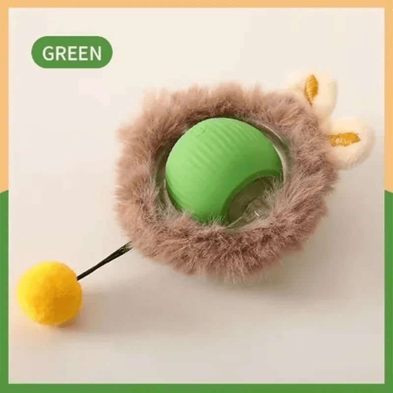Cat Interactive ball Toy, Automatic Rolling Ball with Tail, Rechargeable Smart Pet Interactive Toy, Intelligent toy for Cat - Avero