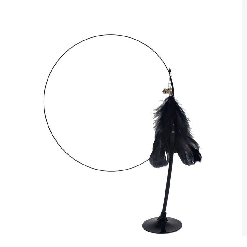 Cat Teaser Stick With Bell, Feather, Long Rod Suction Cup - Avero