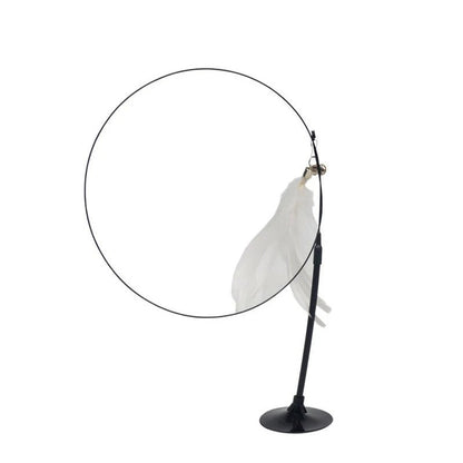 Cat Teaser Stick With Bell, Feather, Long Rod Suction Cup - Avero
