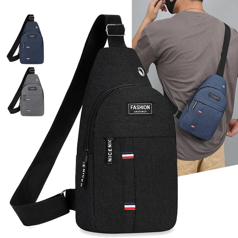 Chest Bag Men's One Shoulder Crossbody Bag Large Capacity Outdoor Sports And Leisure Fashion Small Shoulder Bag Large Capacit - Avero
