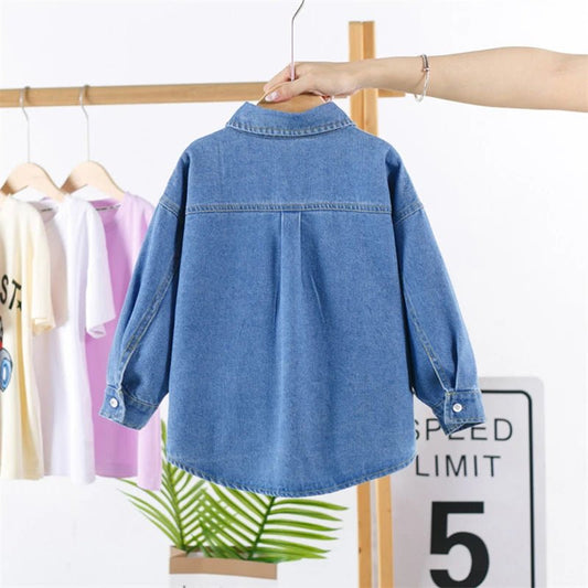 Classic Design Baby Kids Denim Jacket with Front Pockets for Boys Casual Outfit Children Fashion Denim Coat Age 2 To 9 Years Old - Avero
