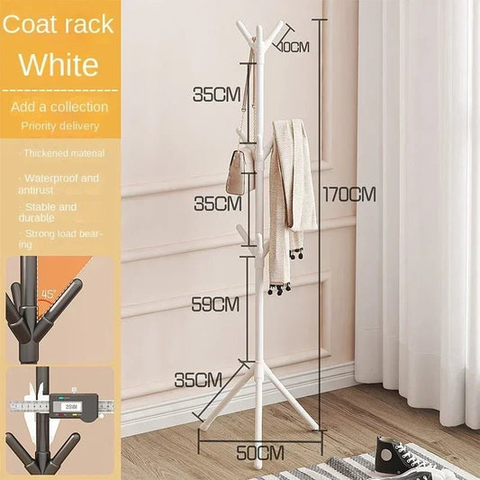 Clothes and Hats Rack Floor To Floor Bedroom Coat Hook Bedroom Vertical Tree Branch Shape Holder Hat Scarf Handbag Storage Hange - Avero