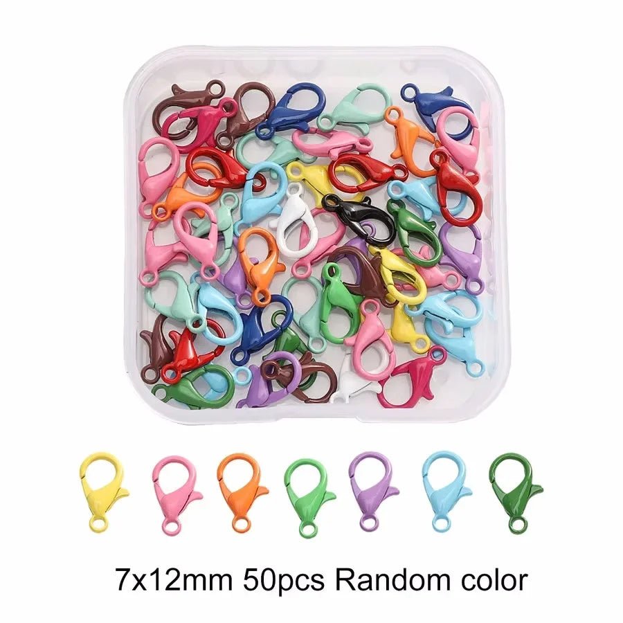 Colored DIY Jewelry Accessories Set Bead Keychain Open Jump Rings Lobster Clasp Hook Small Screw Eye Pins for DIY Jewelry Making - Avero