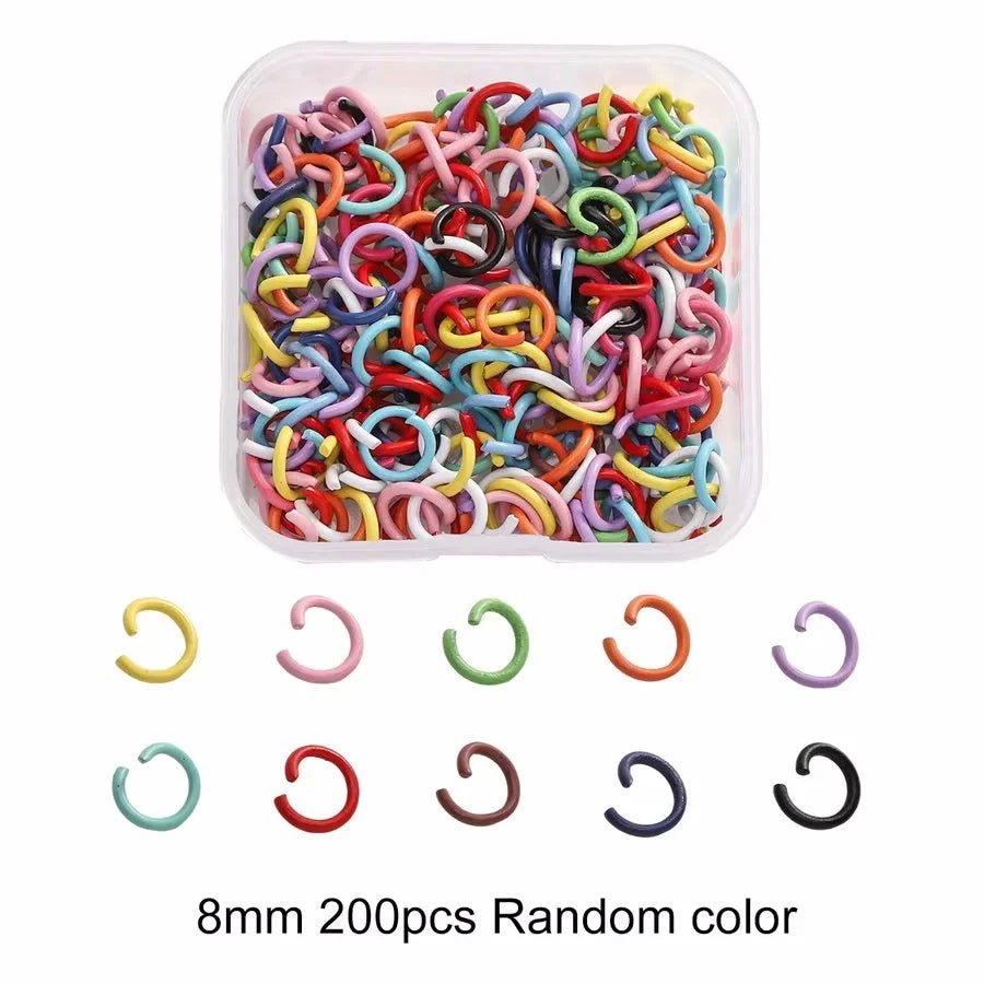 Colored DIY Jewelry Accessories Set Bead Keychain Open Jump Rings Lobster Clasp Hook Small Screw Eye Pins for DIY Jewelry Making - Avero