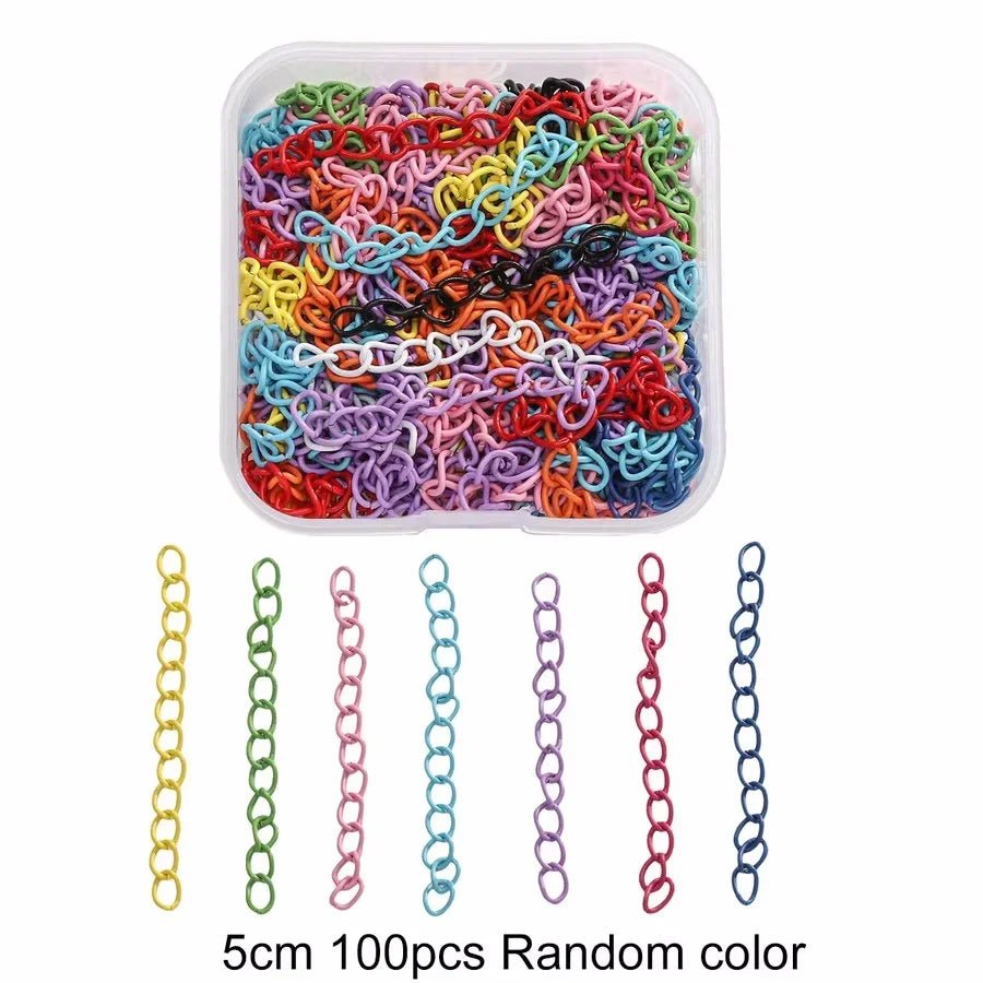 Colored DIY Jewelry Accessories Set Bead Keychain Open Jump Rings Lobster Clasp Hook Small Screw Eye Pins for DIY Jewelry Making - Avero