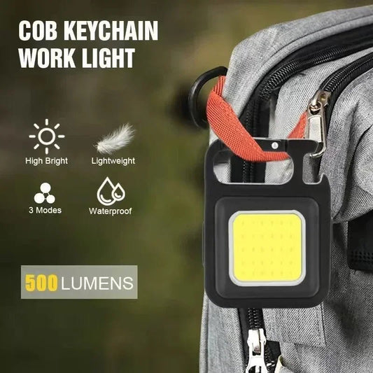 Convenient Carry - on Keychain Camping Light Multi - function COB Rechargeable Emergency Light Mini High Bright Camping Lights - Avero