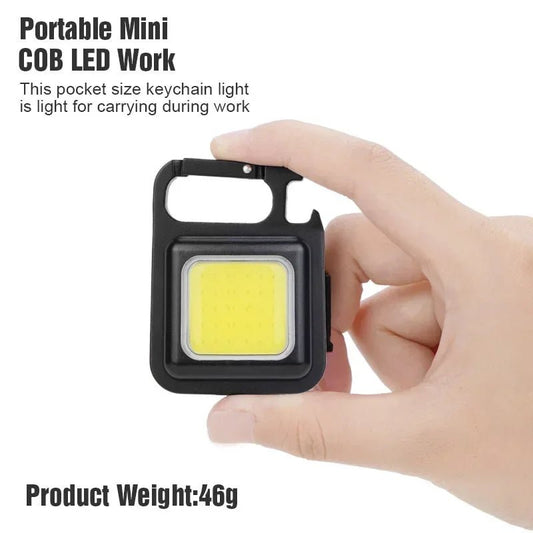 Convenient Carry - on Keychain Camping Light Multi - function COB Rechargeable Emergency Light Mini High Bright Camping Lights - Avero
