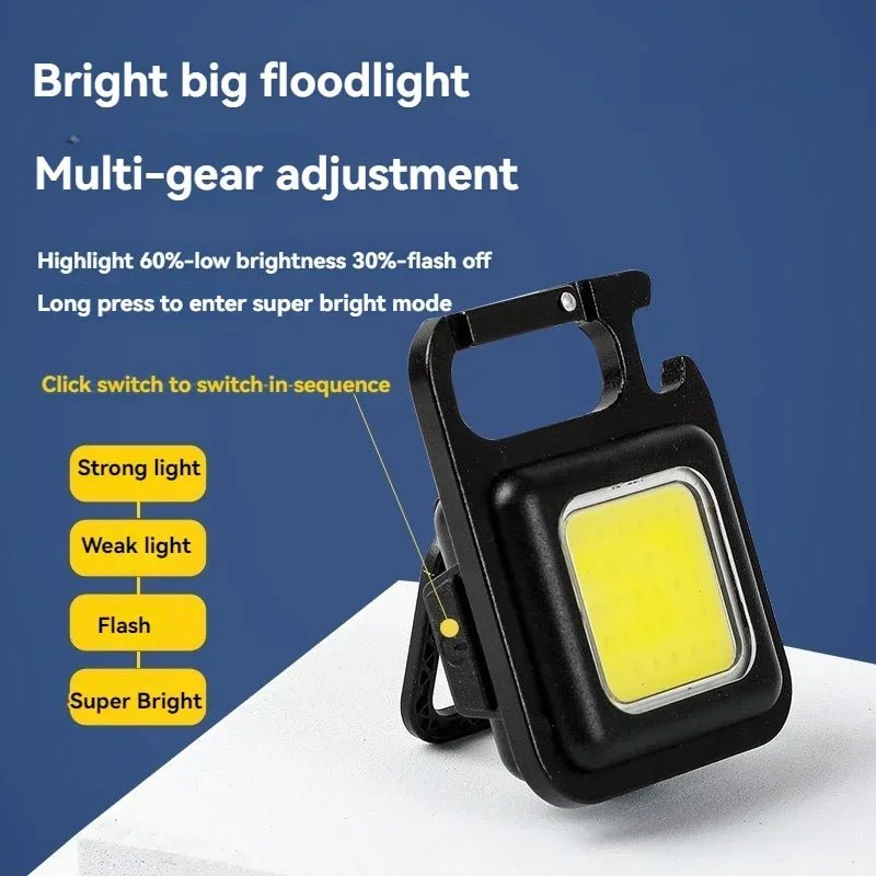 Convenient Carry - on Keychain Camping Light Multi - function COB Rechargeable Emergency Light Mini High Bright Camping Lights - Avero