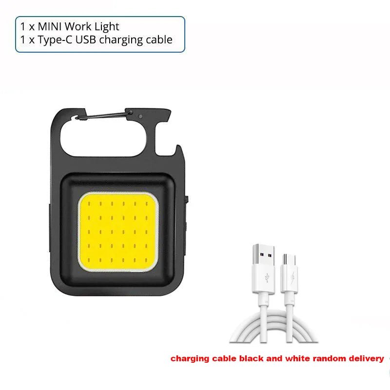 Convenient Carry - on Keychain Camping Light Multi - function COB Rechargeable Emergency Light Mini High Bright Camping Lights - Avero