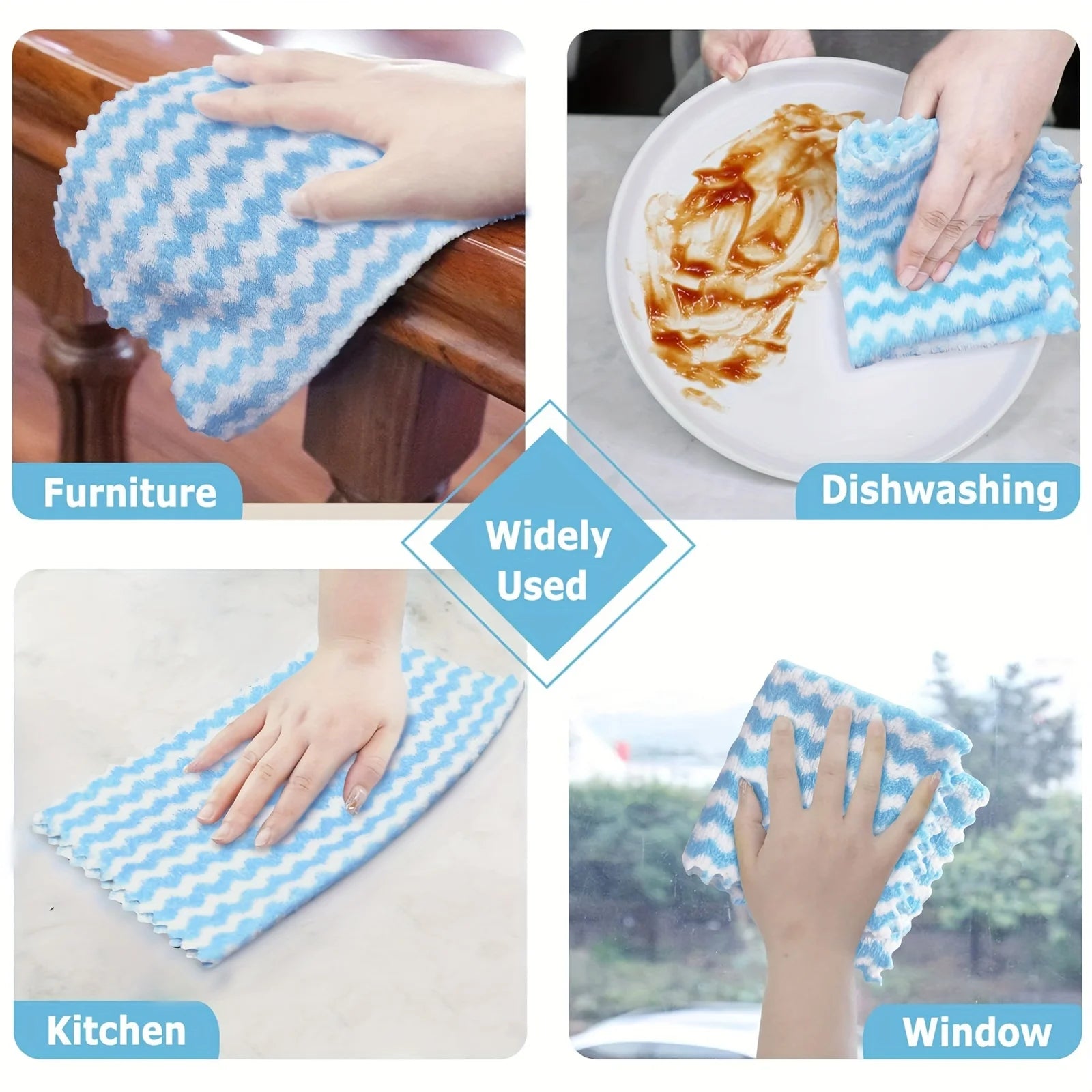 Coral fleece wavy cloth, kitchen absorbent dishwashing cloth, non stick oil wholesale cationic thickened cloth Baijie cloth" - Avero