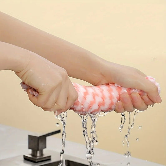 Coral fleece wavy cloth, kitchen absorbent dishwashing cloth, non stick oil wholesale cationic thickened cloth Baijie cloth" - Avero