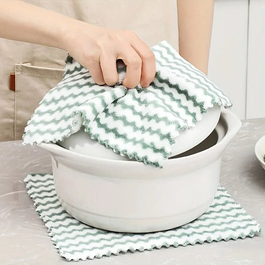 Coral fleece wavy cloth, kitchen absorbent dishwashing cloth, non stick oil wholesale cationic thickened cloth Baijie cloth" - Avero