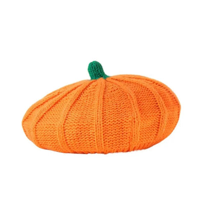 Cute Orange Pumpkin Beret Painter Hat Octagonal Cap Knitted Hat Peaked Cap Artist Hat Parent - Child Hat Ladies - Avero