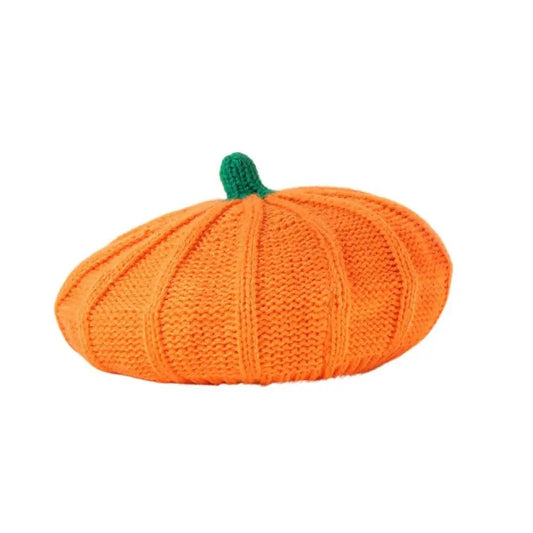 Cute Orange Pumpkin Beret Painter Hat Octagonal Cap Knitted Hat Peaked Cap Artist Hat Parent - Child Hat Ladies - Avero