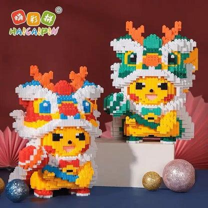 Cute Pikachu Compatible Lego Blocks Small Particles Puzzle Puzzle Toys Pokémon Adult High Difficulty Puzzle Boy Girl Toy Gift - Avero
