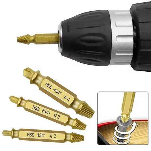 Damaged Screw Extractor Set HSS Drill Bit Stripped Broken Remover Small Easily Quickly Take Out Kit Easy Demolition Power Tools - Avero