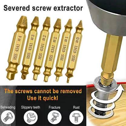Damaged Screw Extractor Set HSS Drill Bit Stripped Broken Remover Small Easily Quickly Take Out Kit Easy Demolition Power Tools - Avero