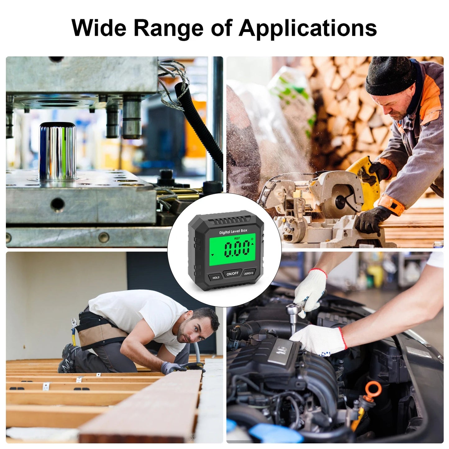 Digital Inclinometer Electronic Goniometer 360° Angle Meter Level Angle Gauge Bevel Protractor Slope Measure Magnetic Base - Avero