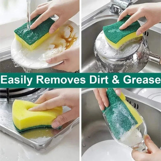 Double sided magic sponge for motorcycles, pots, and kitchens - heavy - duty grease cleaning sponge - Avero