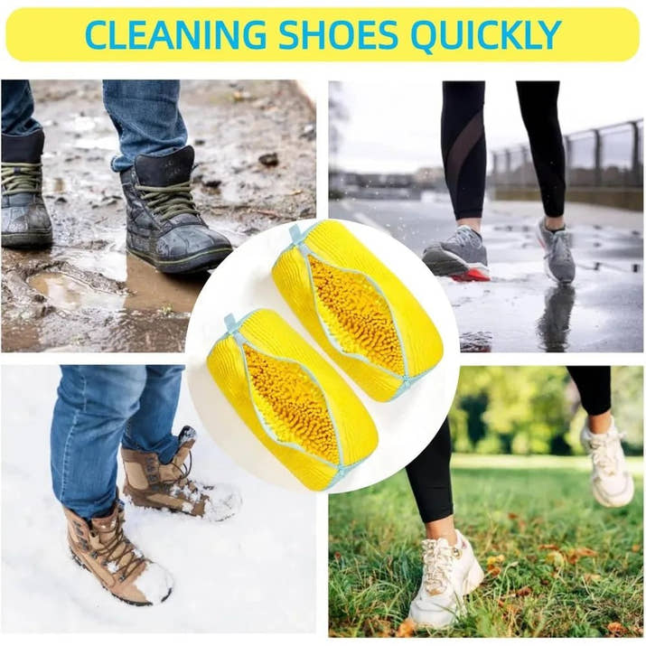 Durable Shoe Washing Machine Bag for All Shoe Types - Yellow with Blue Zipper,Ideal for Sneakers and Casual Shoes,Laundry Wash Bag - Avero