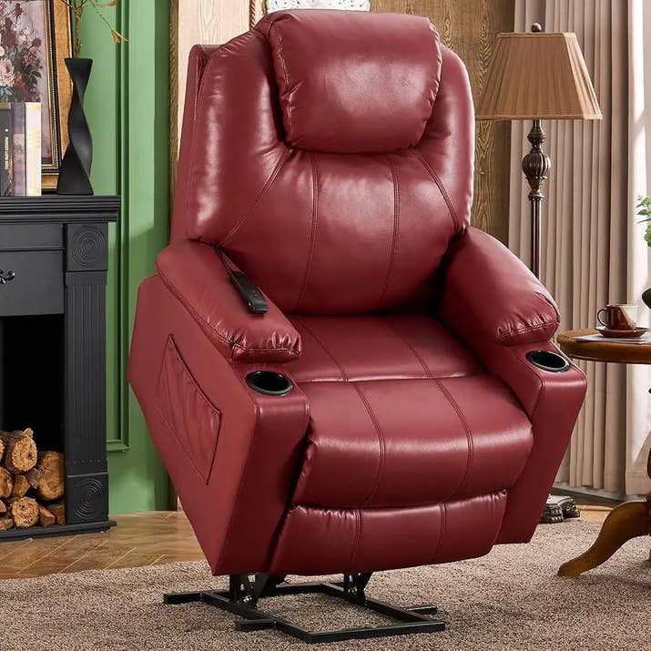 Electric Recliner Chair Lift Sofa Elderly with Massage Heat Adjustable Reclining Couch with Arm Rest Cup Holders Foot Rest - Avero