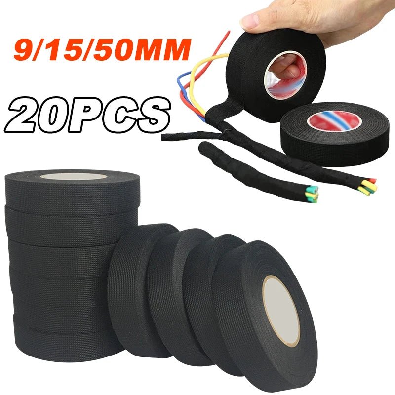 Electrical Insulating Tape Heat Resistant Harness Tape 9/15/50MM Car Cable Harness Wiring Loom Protection Waterproof Tape - Avero