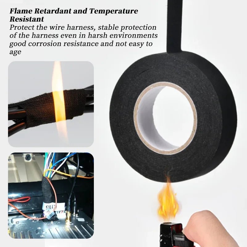 Electrical Insulating Tape Heat Resistant Harness Tape 9/15/50MM Car Cable Harness Wiring Loom Protection Waterproof Tape - Avero