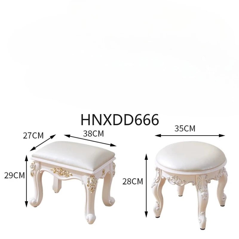 European style low stool modern bedroom stool off - white Hallway ottoman vanity chair makeup Footrest Interior home furniture - Avero