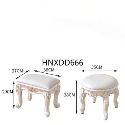 European style low stool modern bedroom stool off - white Hallway ottoman vanity chair makeup Footrest Interior home furniture - Avero