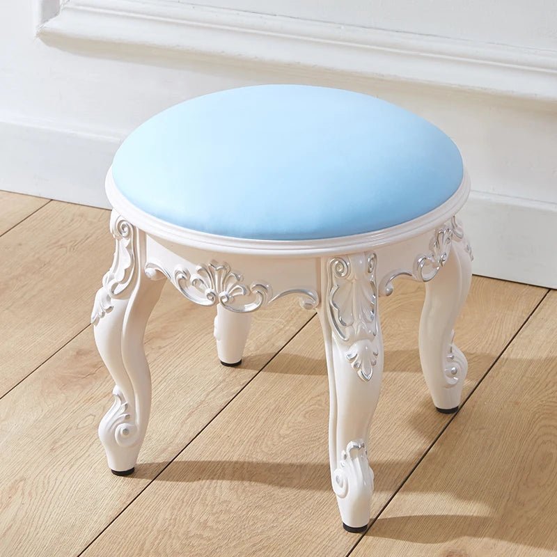 European style low stool modern bedroom stool off - white Hallway ottoman vanity chair makeup Footrest Interior home furniture - Avero