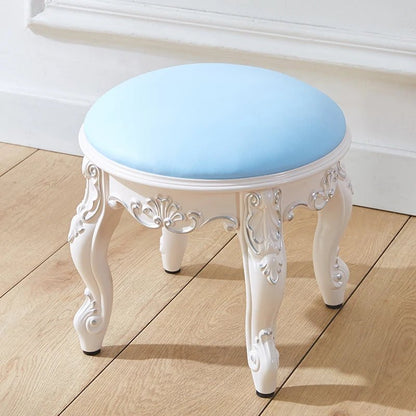 European style low stool modern bedroom stool off - white Hallway ottoman vanity chair makeup Footrest Interior home furniture - Avero