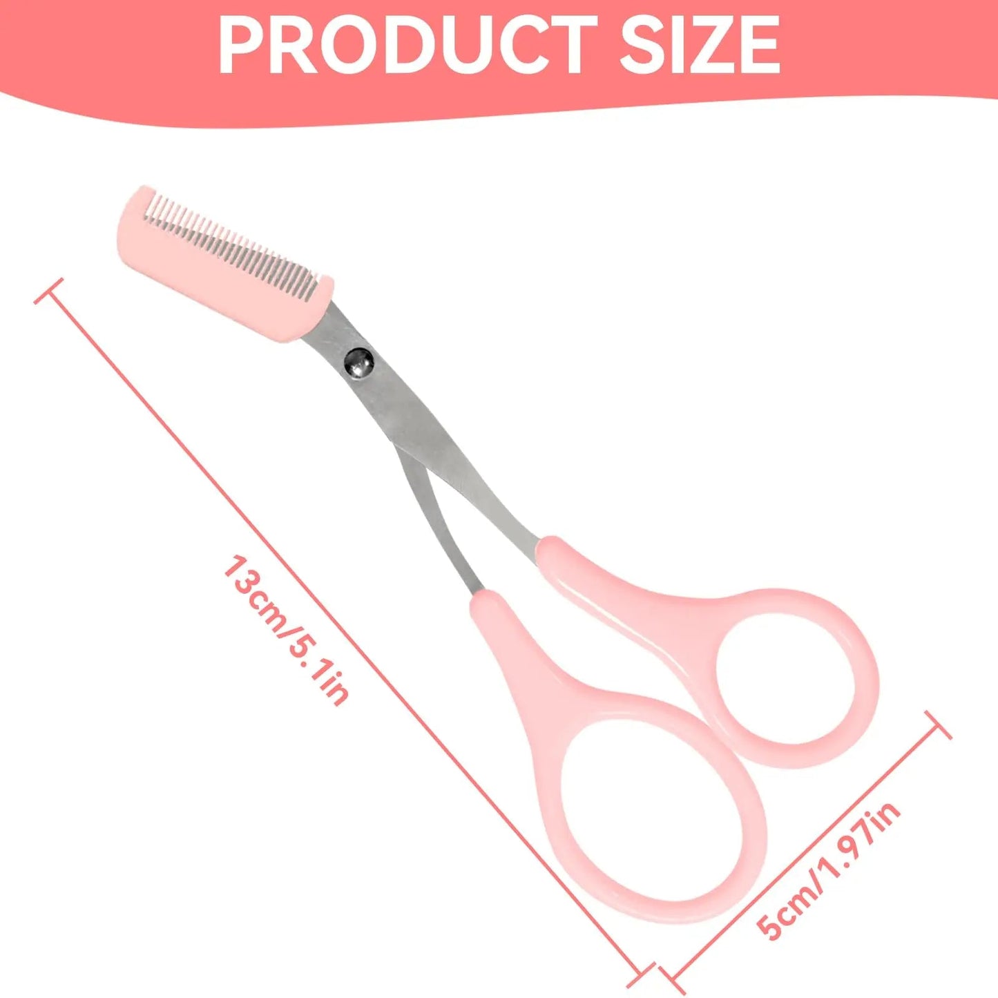 Eyebrow Trimmer, Stainless Steel Eyebrow Scissors With Comb, Eyebrow Trimming Scissors Hair Removal Beauty Tools - Avero