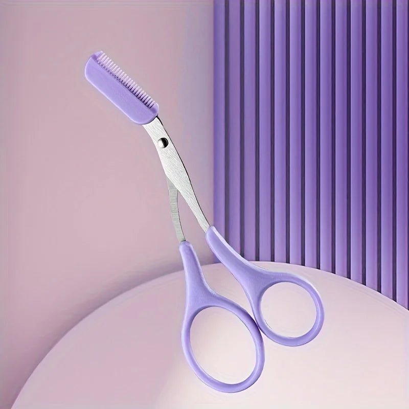 Eyebrow Trimmer, Stainless Steel Eyebrow Scissors With Comb, Eyebrow Trimming Scissors Hair Removal Beauty Tools - Avero